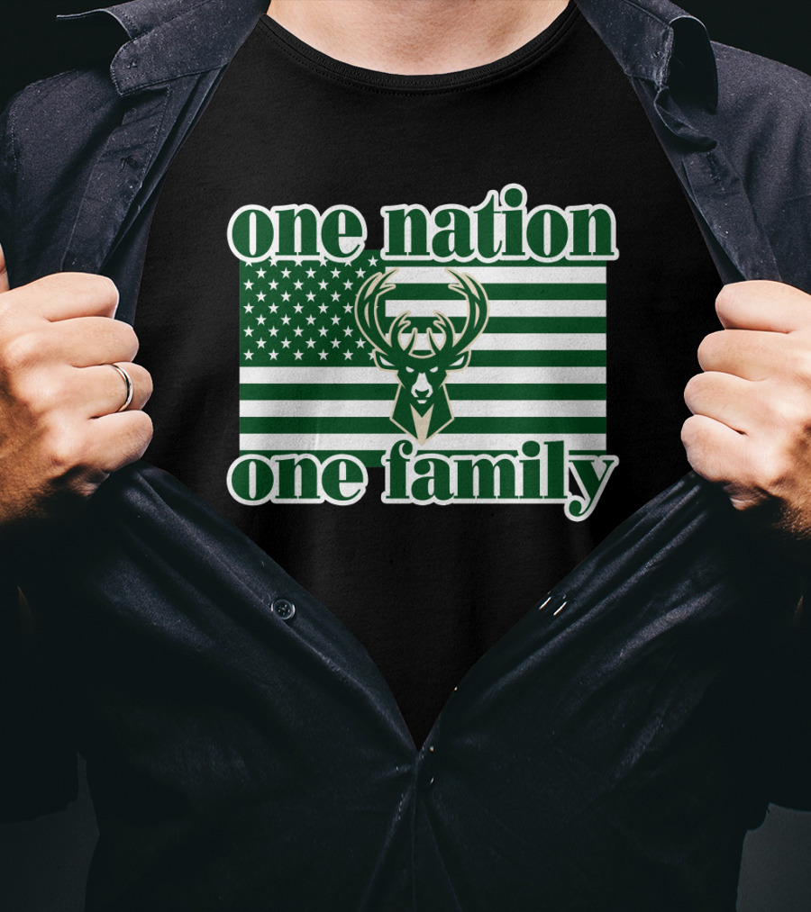 One Nation One Family 74 Milwaukee Bucks T-Shirt