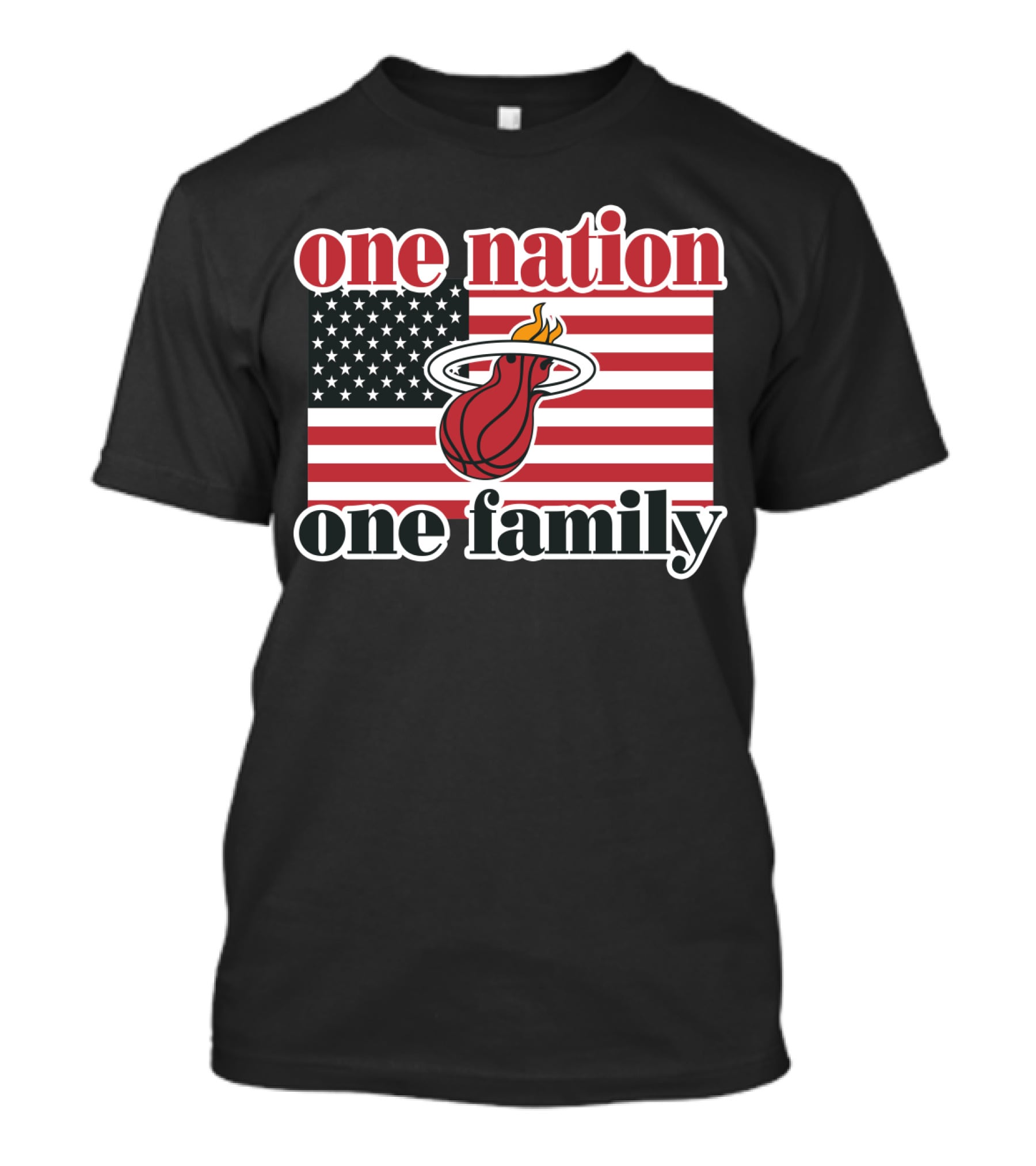 One Nation One Family Miami Heat American Flag T-Shirt