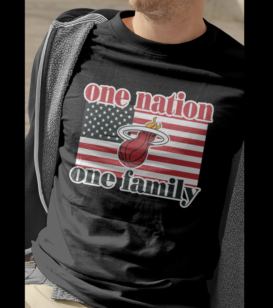 One Nation One Family Miami Heat American Flag T-Shirt