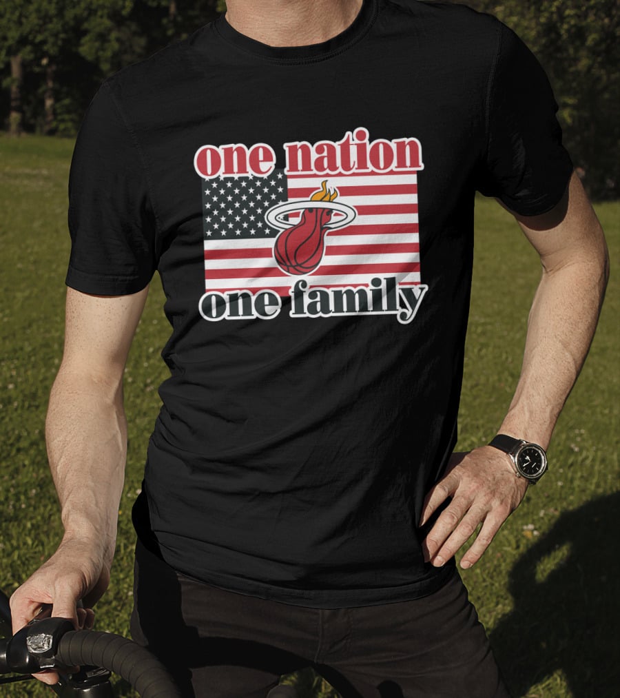 One Nation One Family Miami Heat American Flag T-Shirt