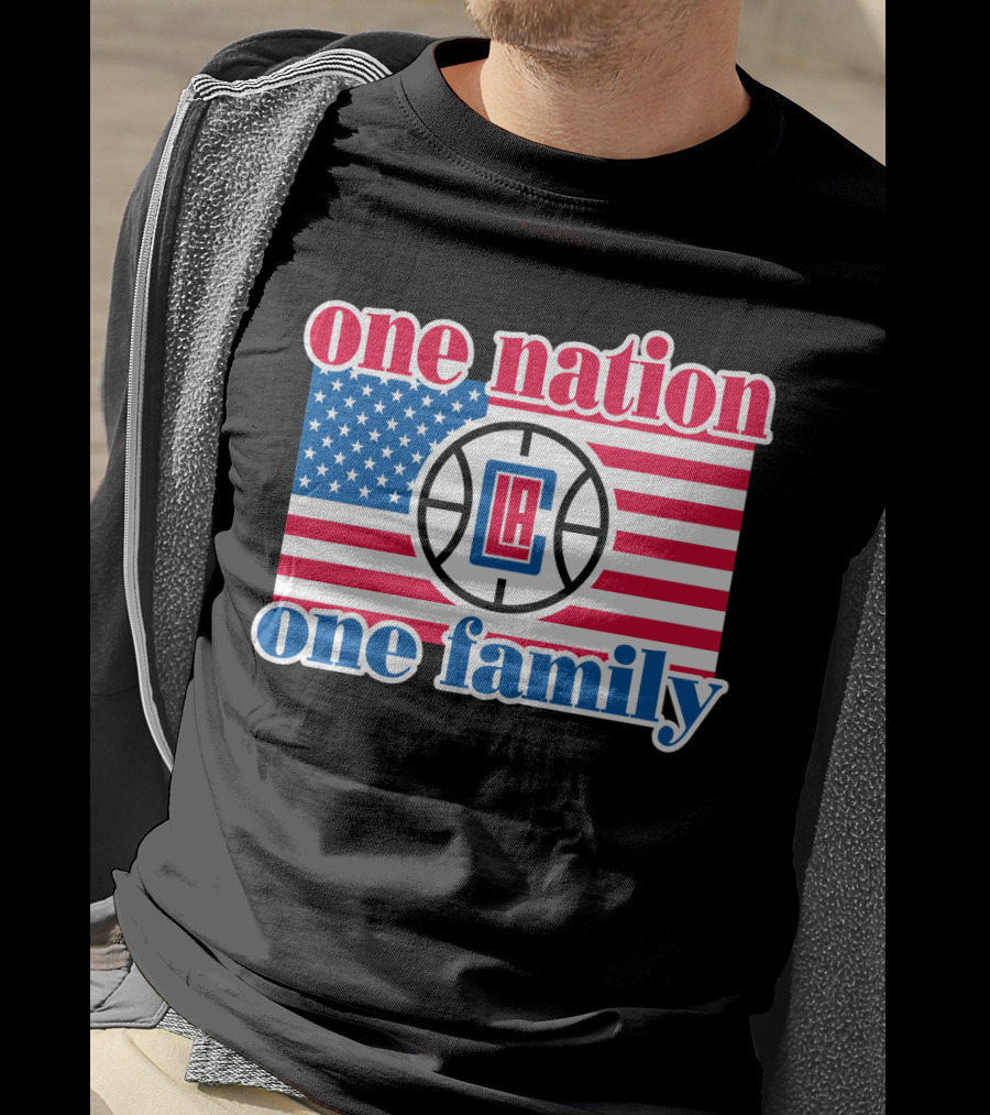 One Nation One Family La Clippers Usa Flag T-Shirt