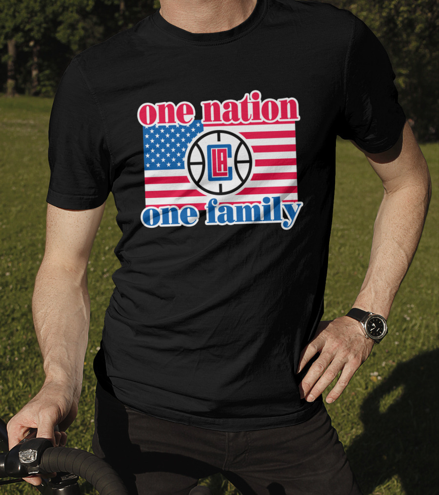 One Nation One Family La Clippers Usa Flag T-Shirt
