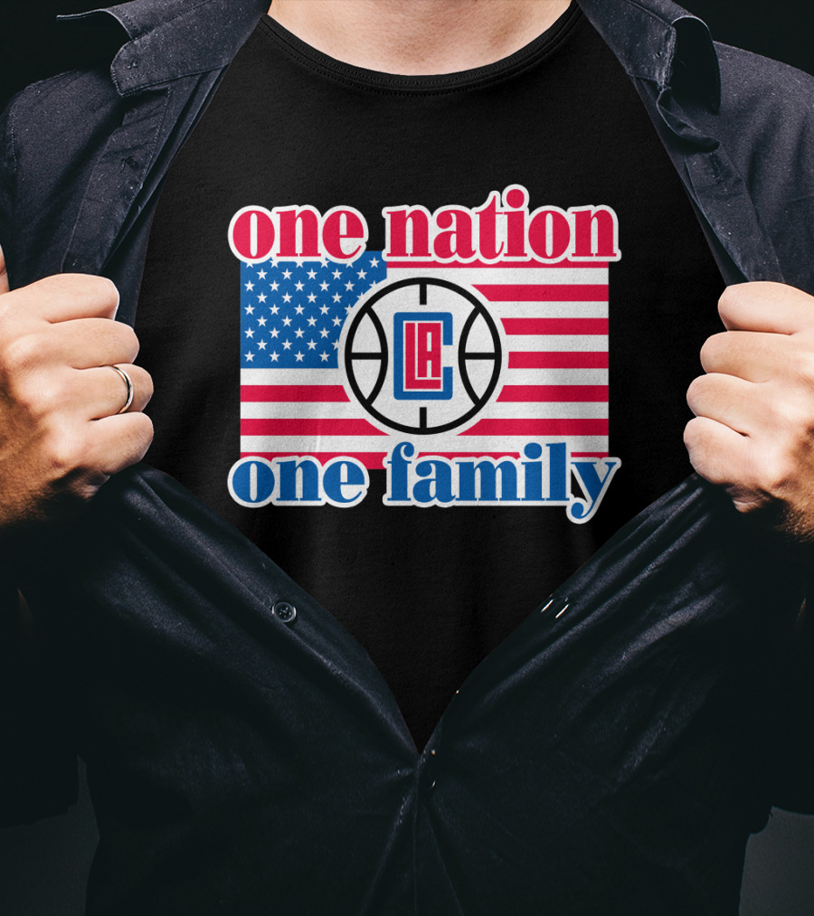 One Nation One Family La Clippers Usa Flag T-Shirt