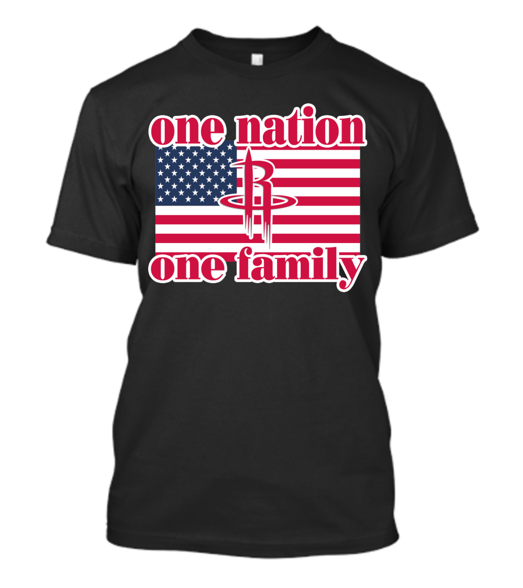 One Nation One Family 79 Houston Rockets Usa Flag T-Shirt