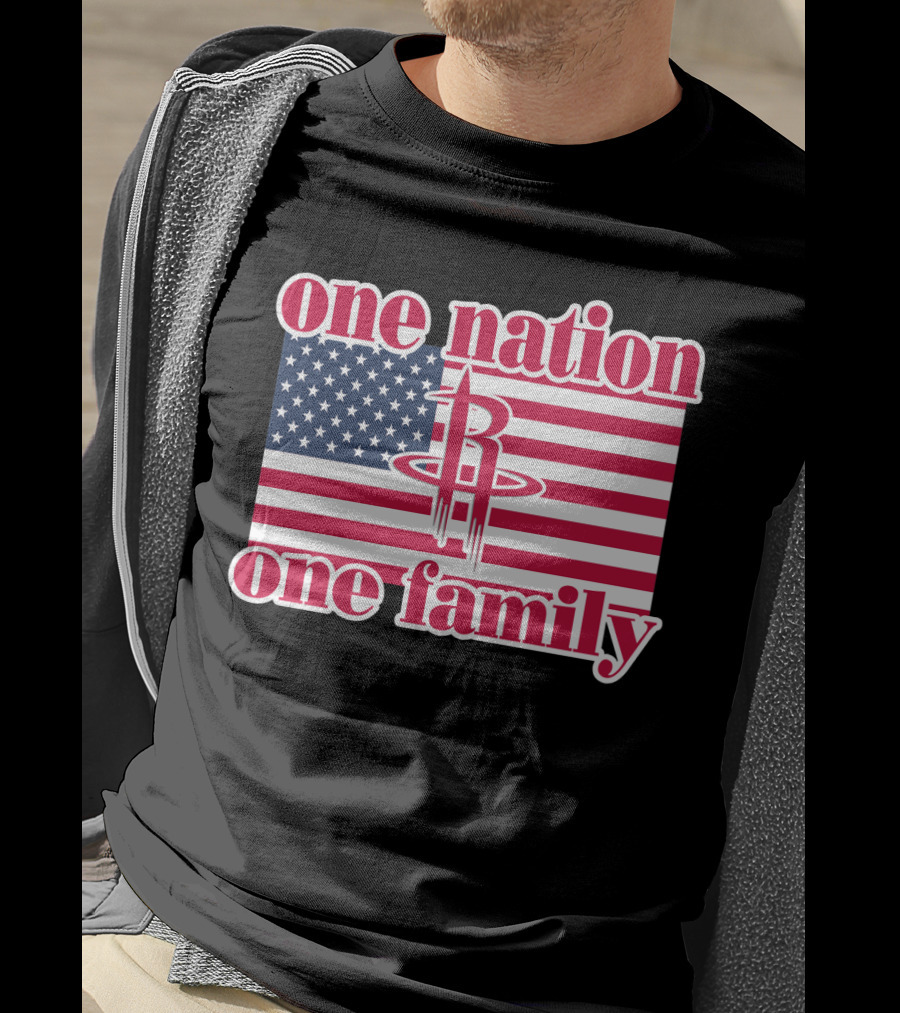 One Nation One Family 79 Houston Rockets Usa Flag T-Shirt