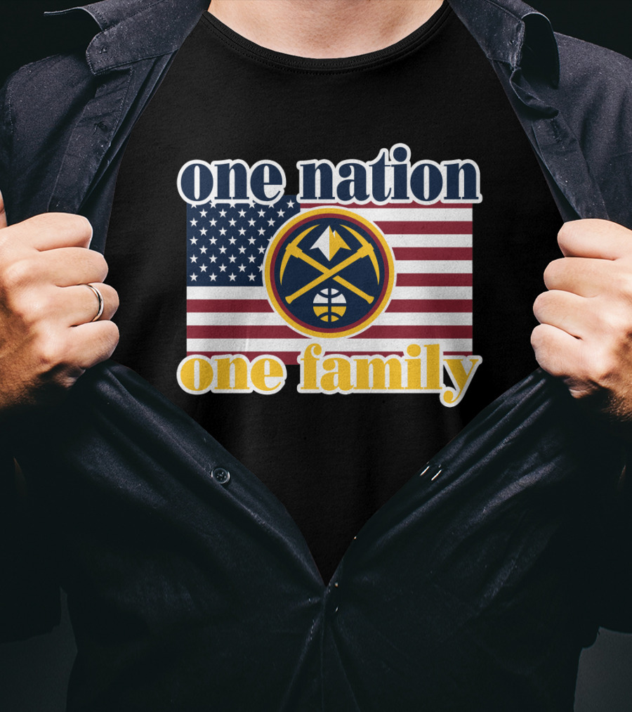 One Nation One Family Denver Nuggets American Flag T-Shirt