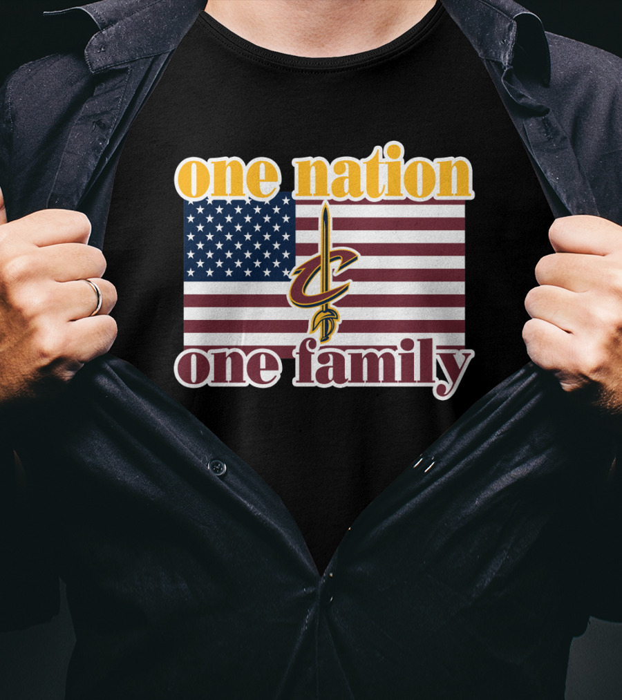 One Nation One Family Cleveland Cavaliers American Flag T-Shirt
