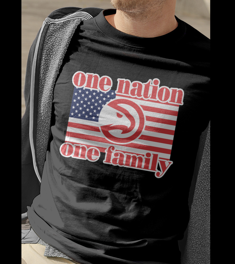 Atlanta Hawks One Nation One Family Usa Flag T-Shirt