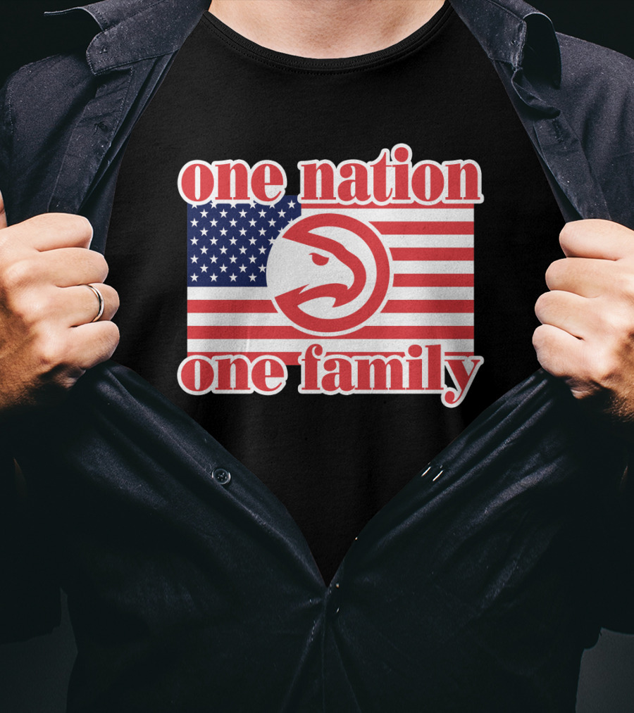 Atlanta Hawks One Nation One Family Usa Flag T-Shirt