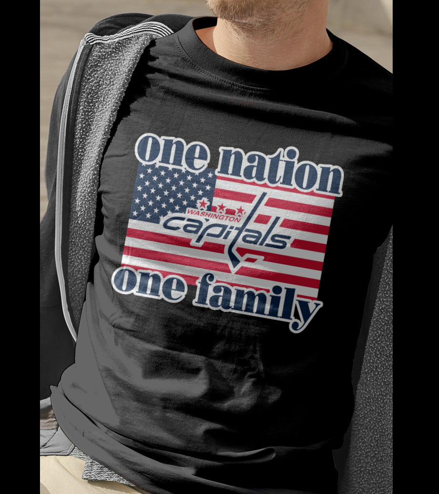 One Nation One Family Washington Capitals American Flag T-Shirt