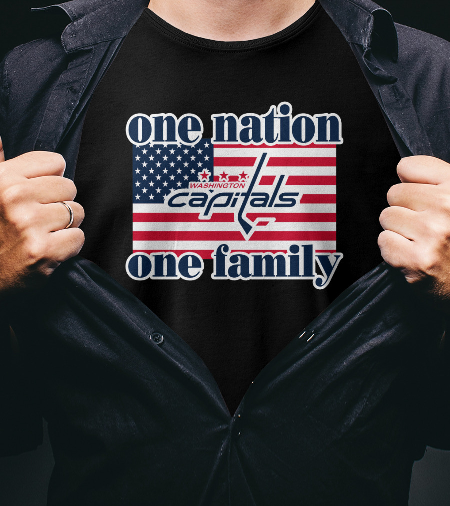 One Nation One Family Washington Capitals American Flag T-Shirt