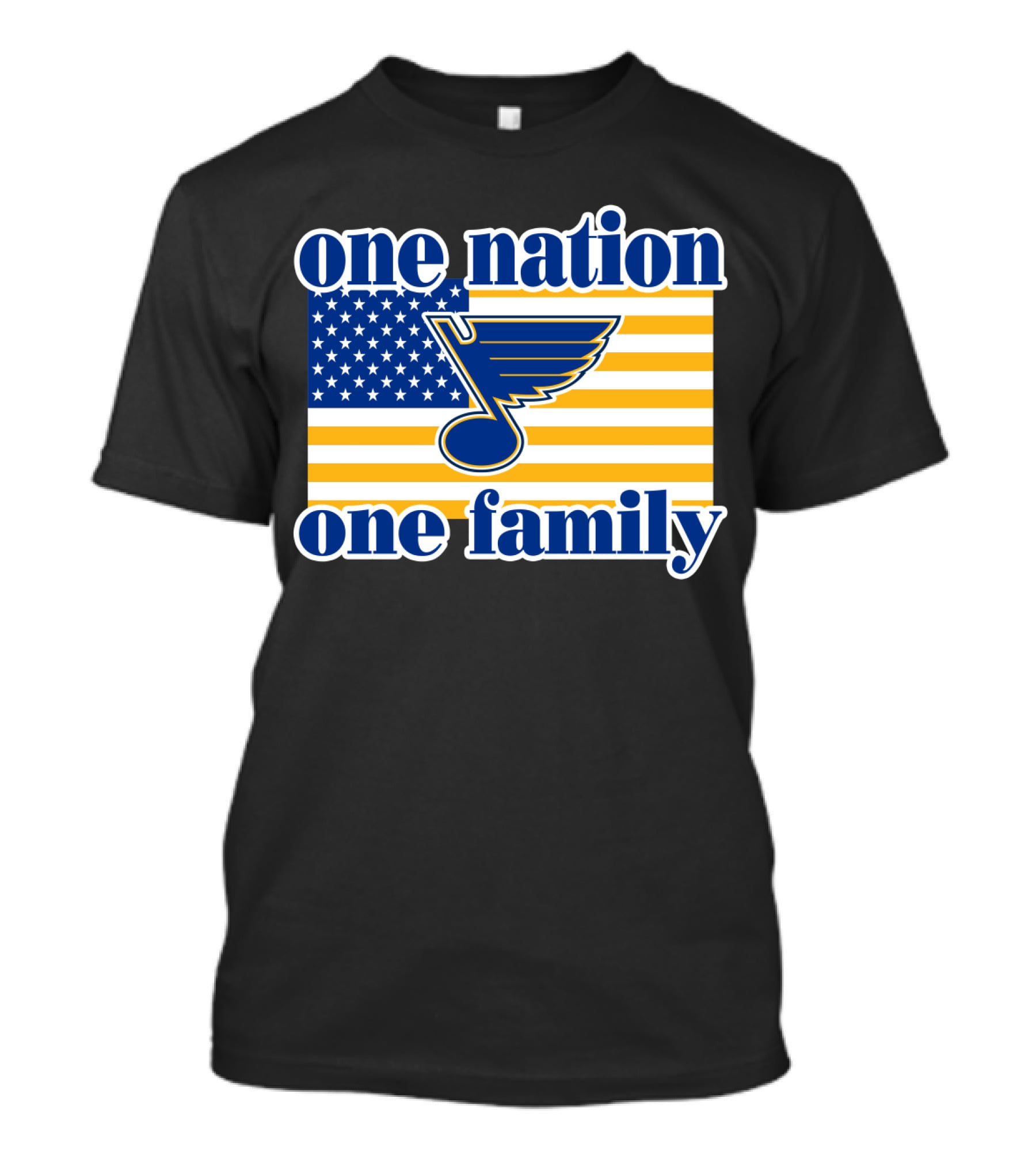 St Louis Blues One Nation One Family American Flag T-Shirt
