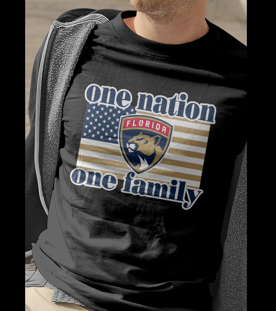 One Nation One Family Florida Panthers Flag T-Shirt