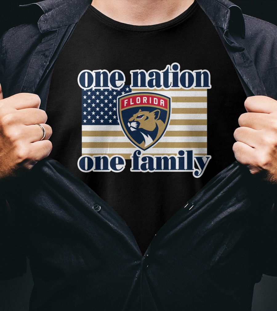 One Nation One Family Florida Panthers Flag T-Shirt