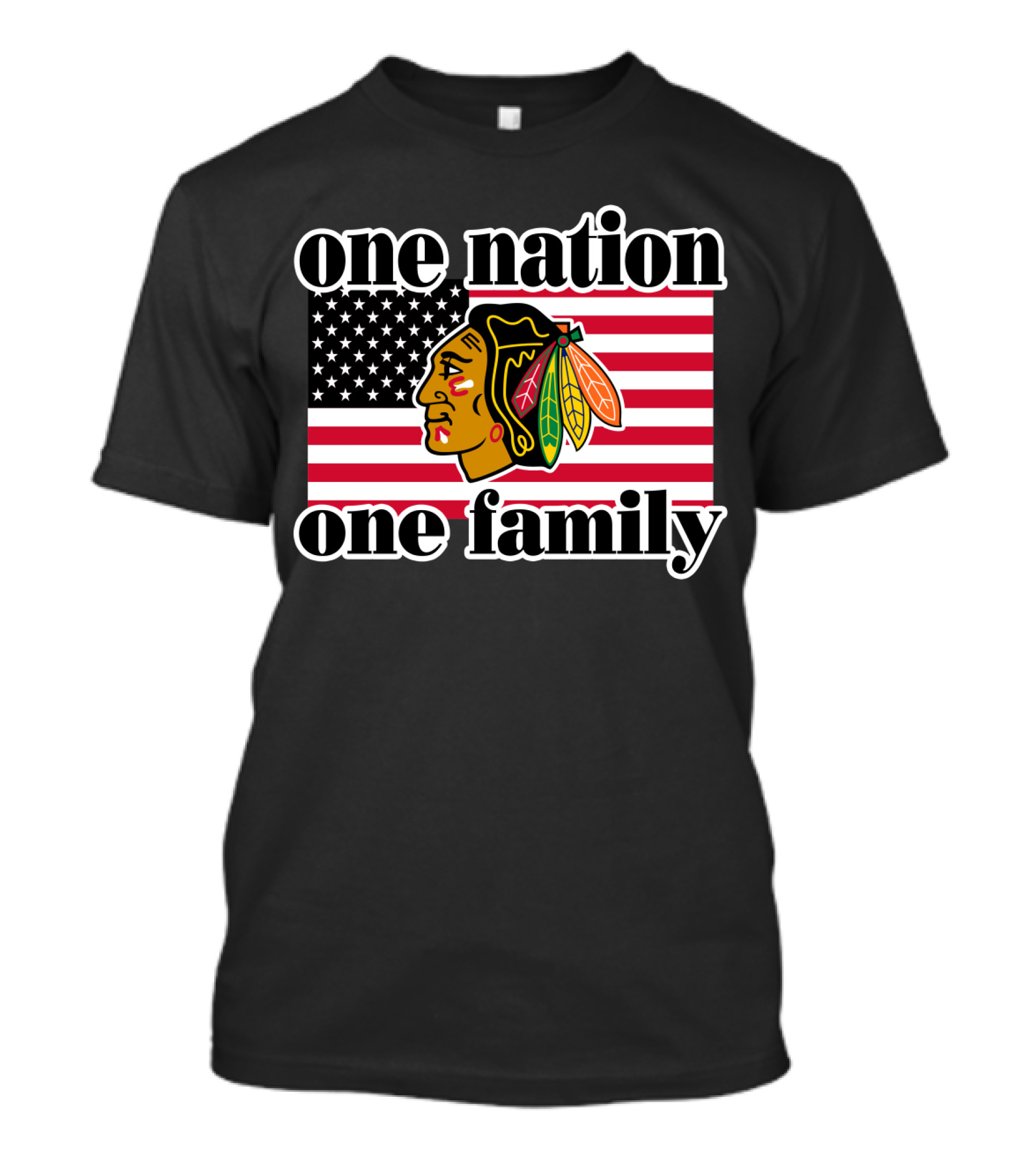 One Nation One Family 109 Chicago Blackhawks T-Shirt