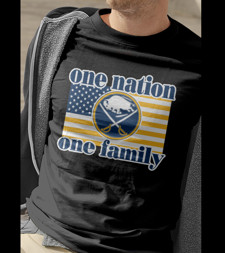 One Nation One Family Buffalo Sabres American Flag T-Shirt