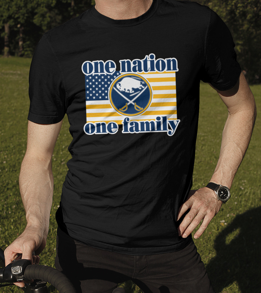 One Nation One Family Buffalo Sabres American Flag T-Shirt