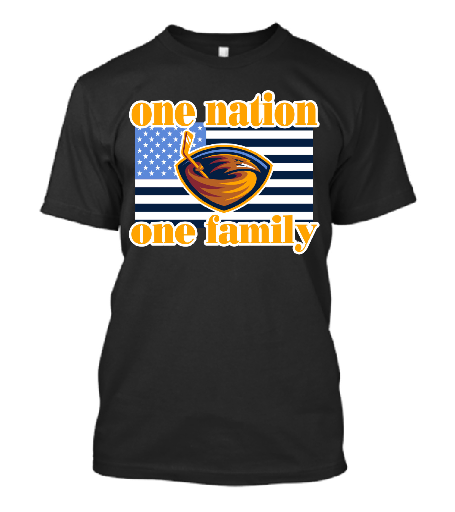One Nation One Family Atlanta Thrashers Logo American Flag T-Shirt