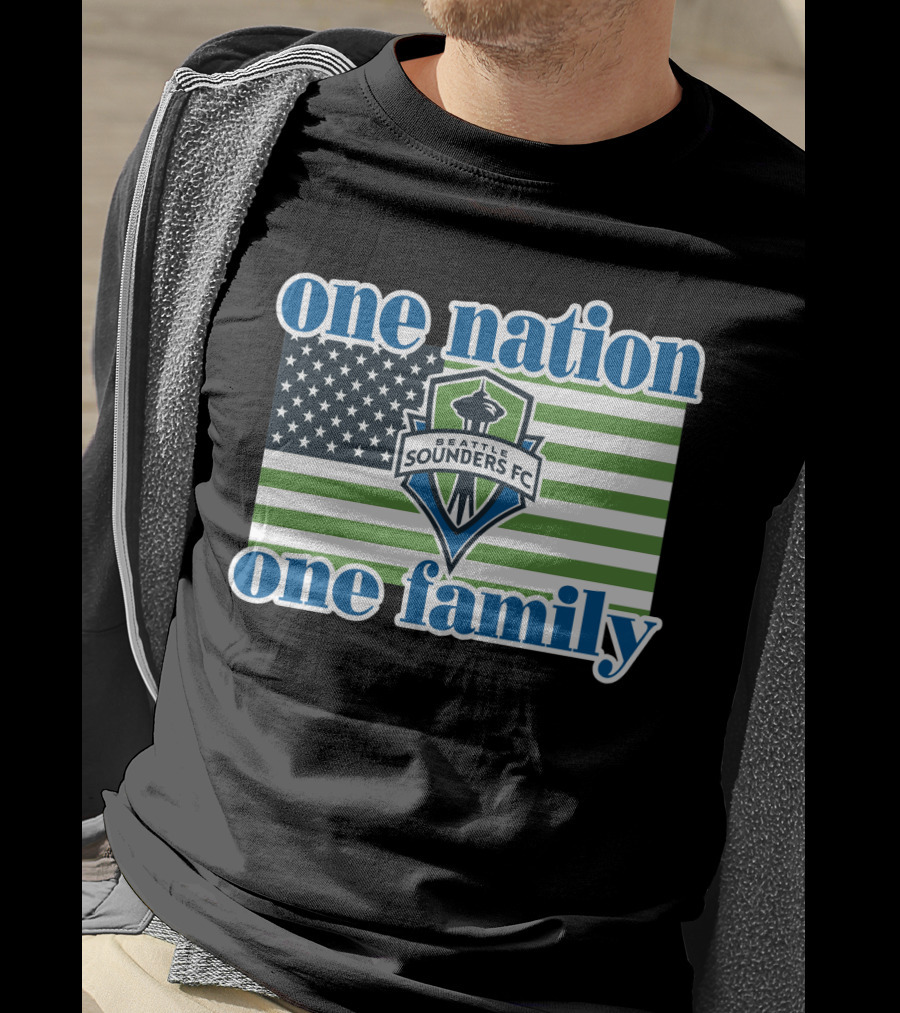 One Nation One Family Seattle Sounders Fc American Flag T-Shirt