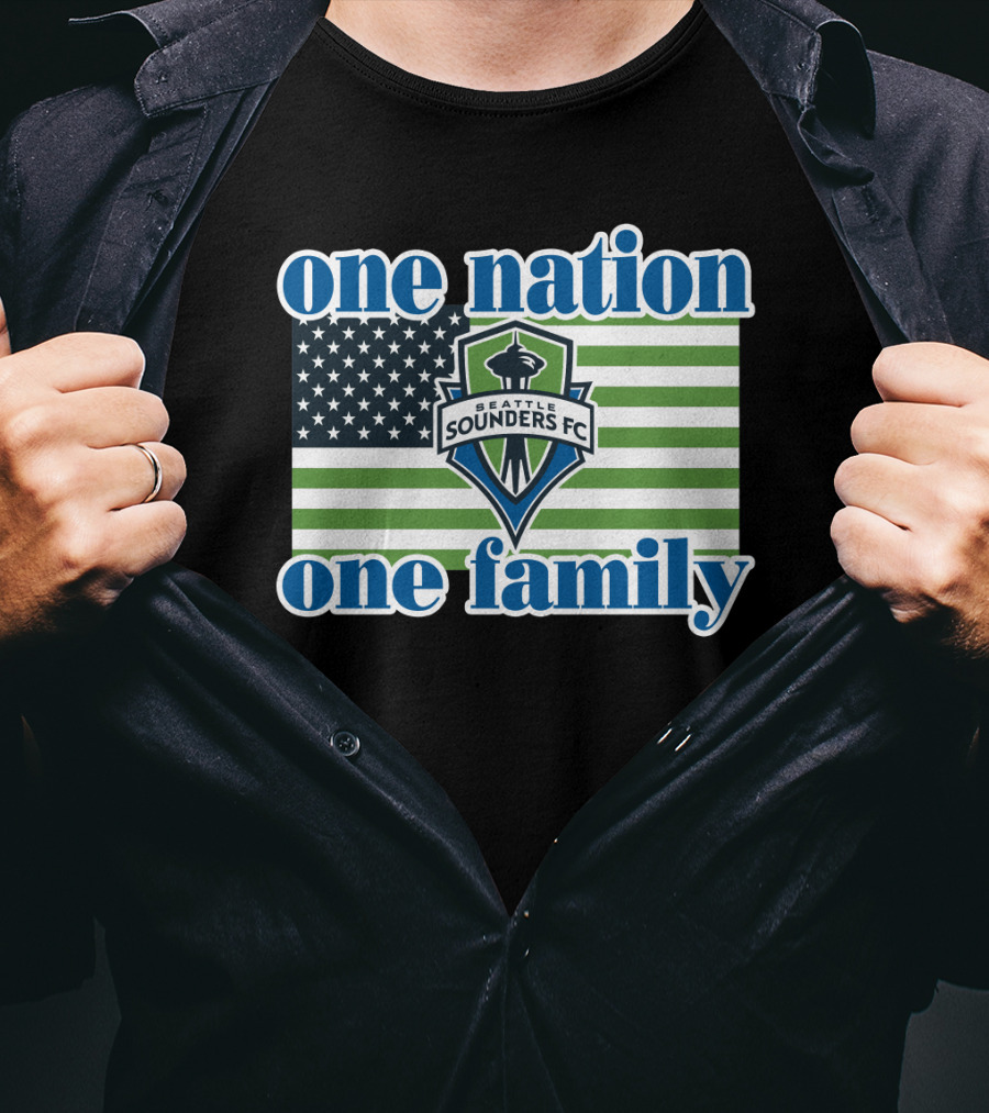 One Nation One Family Seattle Sounders Fc American Flag T-Shirt