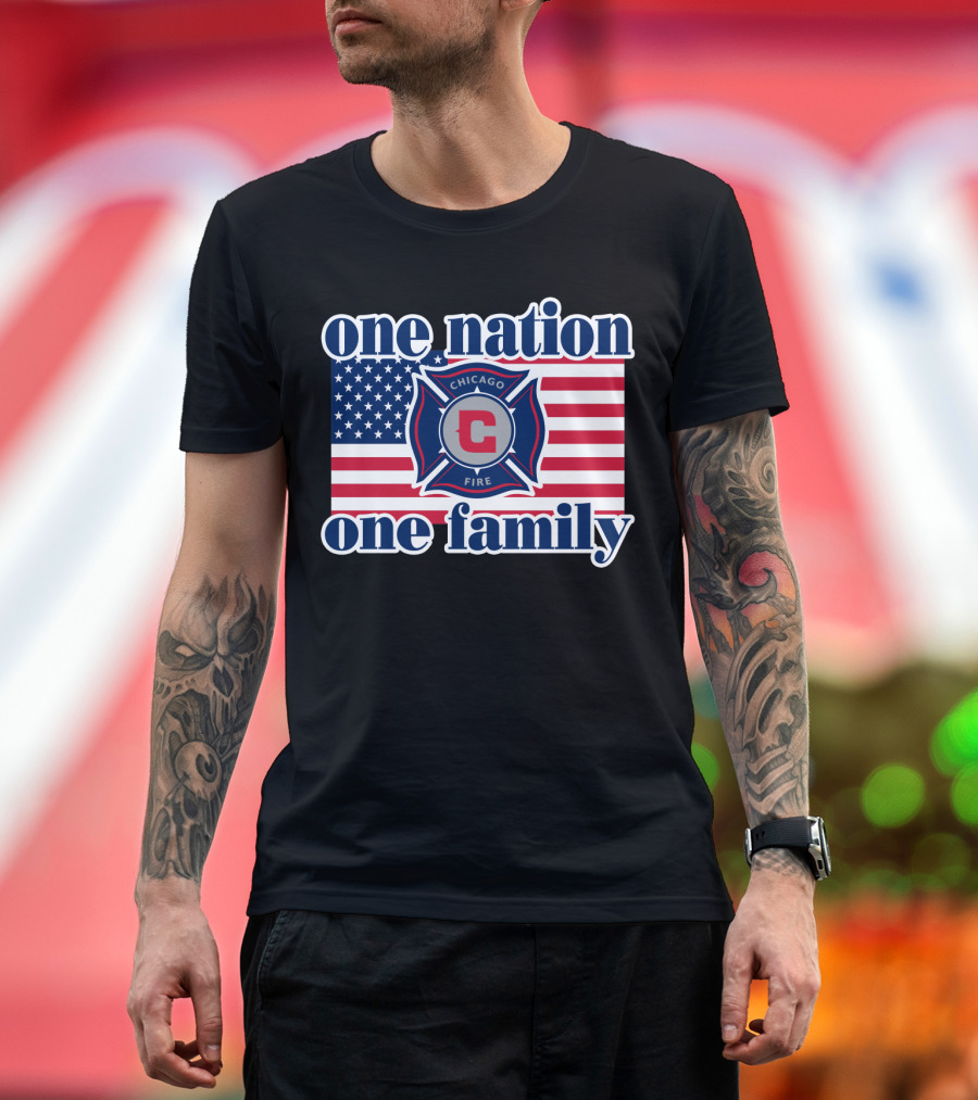 Chicago Fire One Nation One Family American Flag T-Shirt