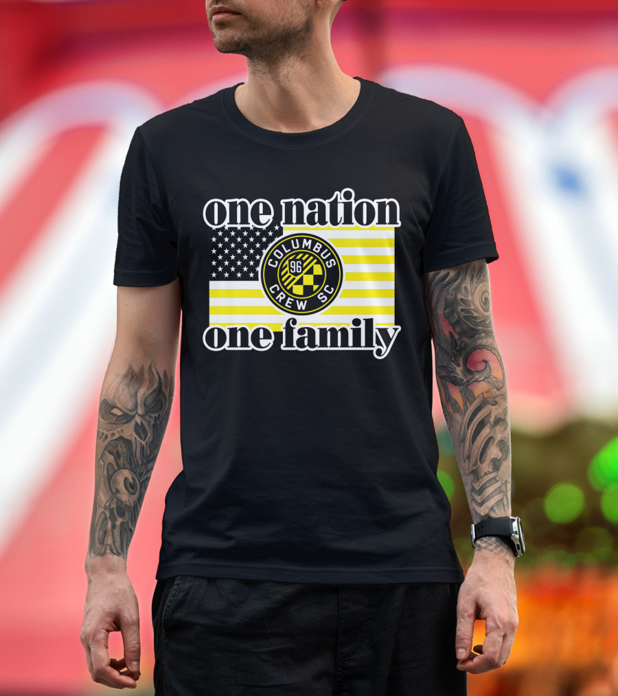 One Nation One Family Columbus Crew Sc 96 American Flag T-Shirt