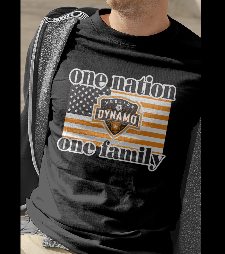 One Nation One Family Houston Dynamo American Flag T-Shirt