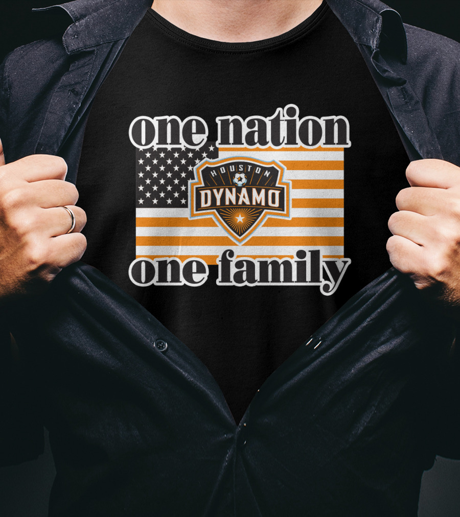One Nation One Family Houston Dynamo American Flag T-Shirt
