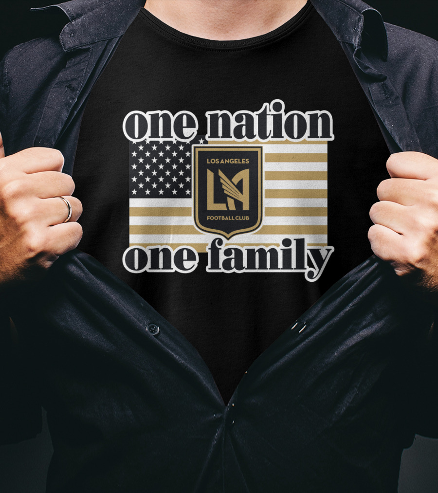 One Nation One Family Lafc American Flag 135 Los Angeles Fc T-Shirt
