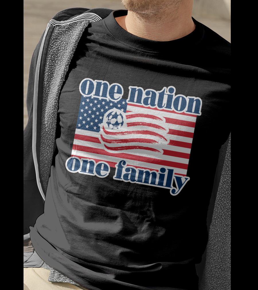 One Nation One Family New England Revolution Soccer Flag T-Shirt