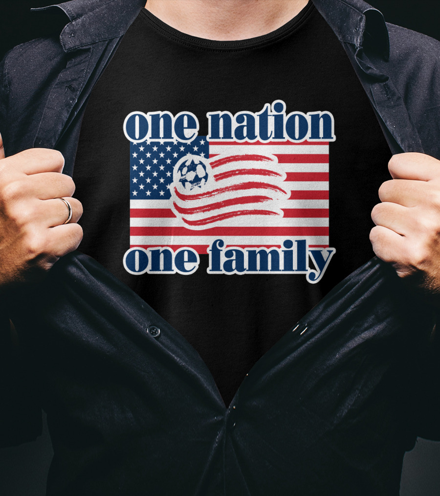 One Nation One Family New England Revolution Soccer Flag T-Shirt