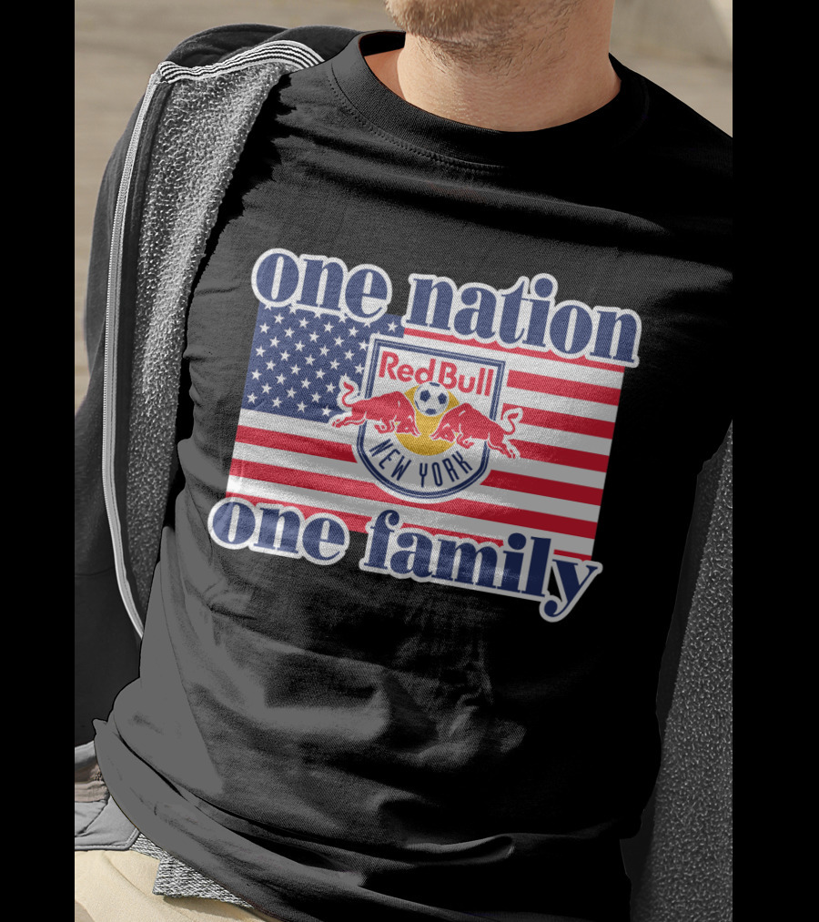 One Nation One Family Red Bull New York Us Flag T-Shirt