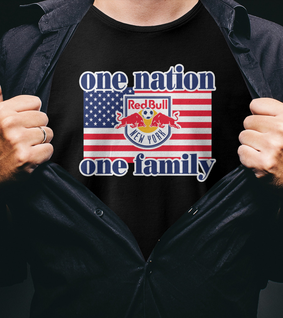 One Nation One Family Red Bull New York Us Flag T-Shirt