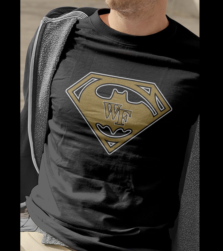 Wf Superhero Logo Combo Black And Gold T-Shirt
