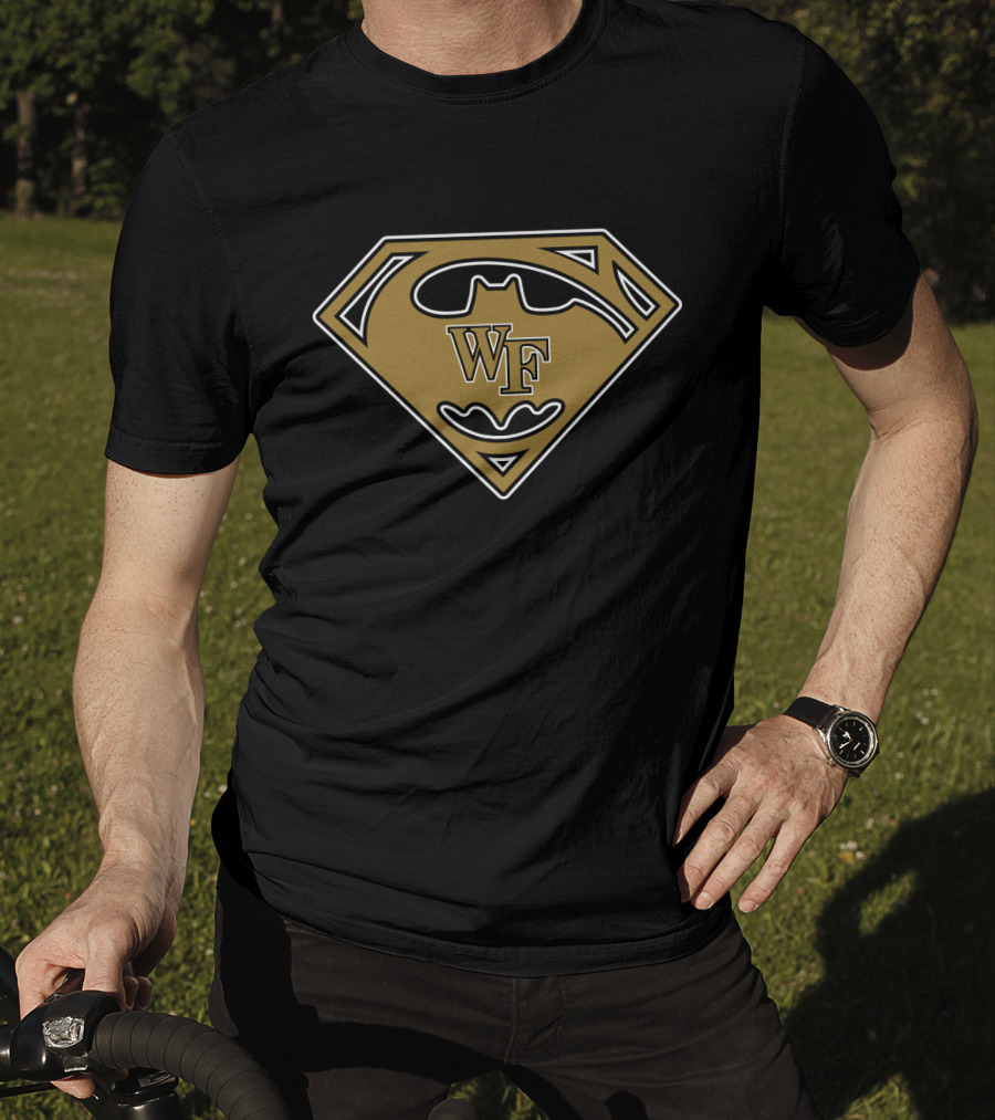 Wf Superhero Logo Combo Black And Gold T-Shirt