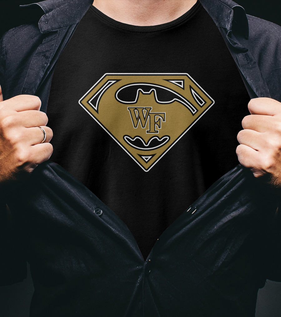 Wf Superhero Logo Combo Black And Gold T-Shirt