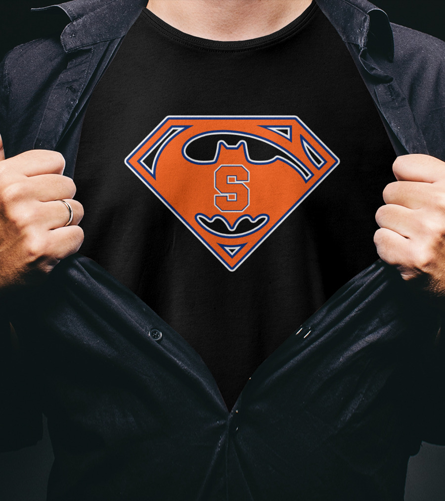 Syracuse Orange Batman Superman Logo Mashup T-Shirt