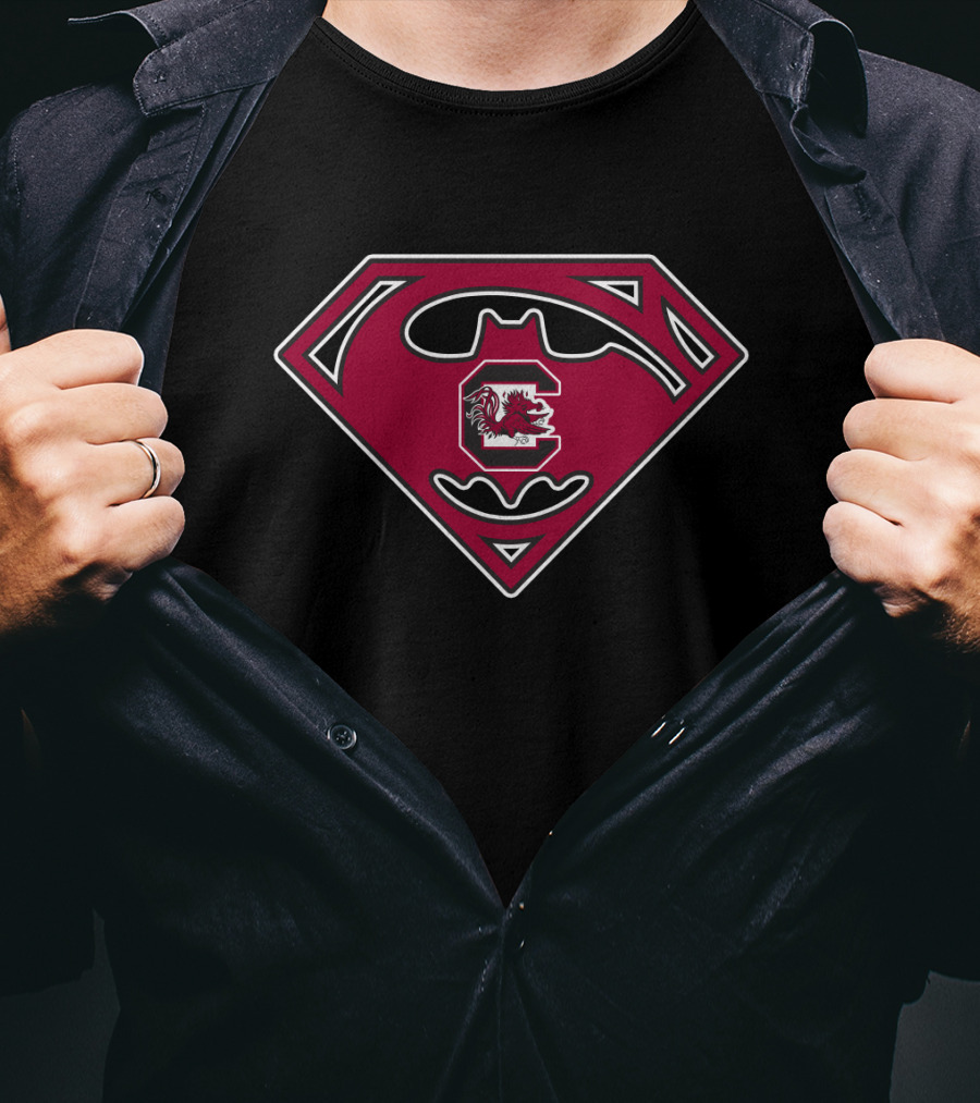 Superman Batman Logo South Carolina Gamecocks T-Shirt