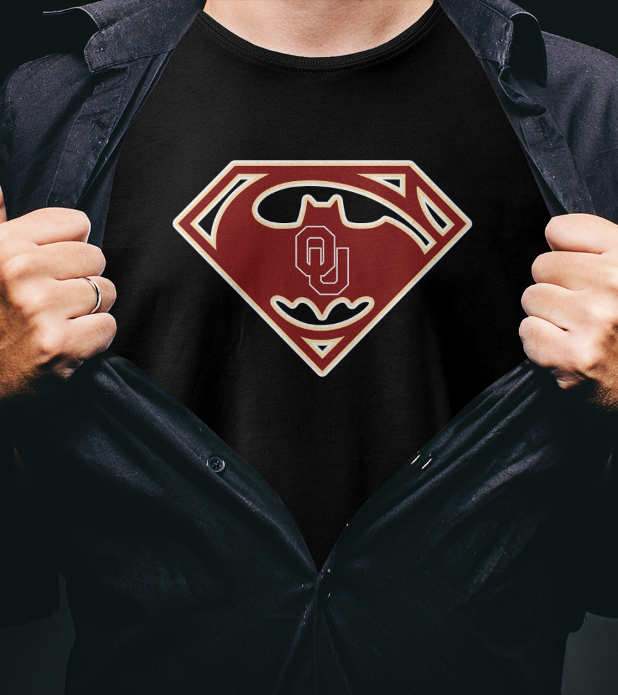 Ou Sooners Batman Superman Logo Mashup T-Shirt