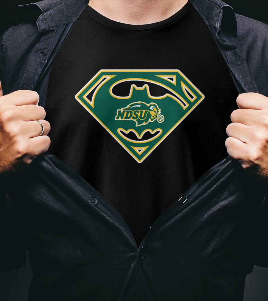 Ndsu North Dakota State Bison Batman Superman T-Shirt