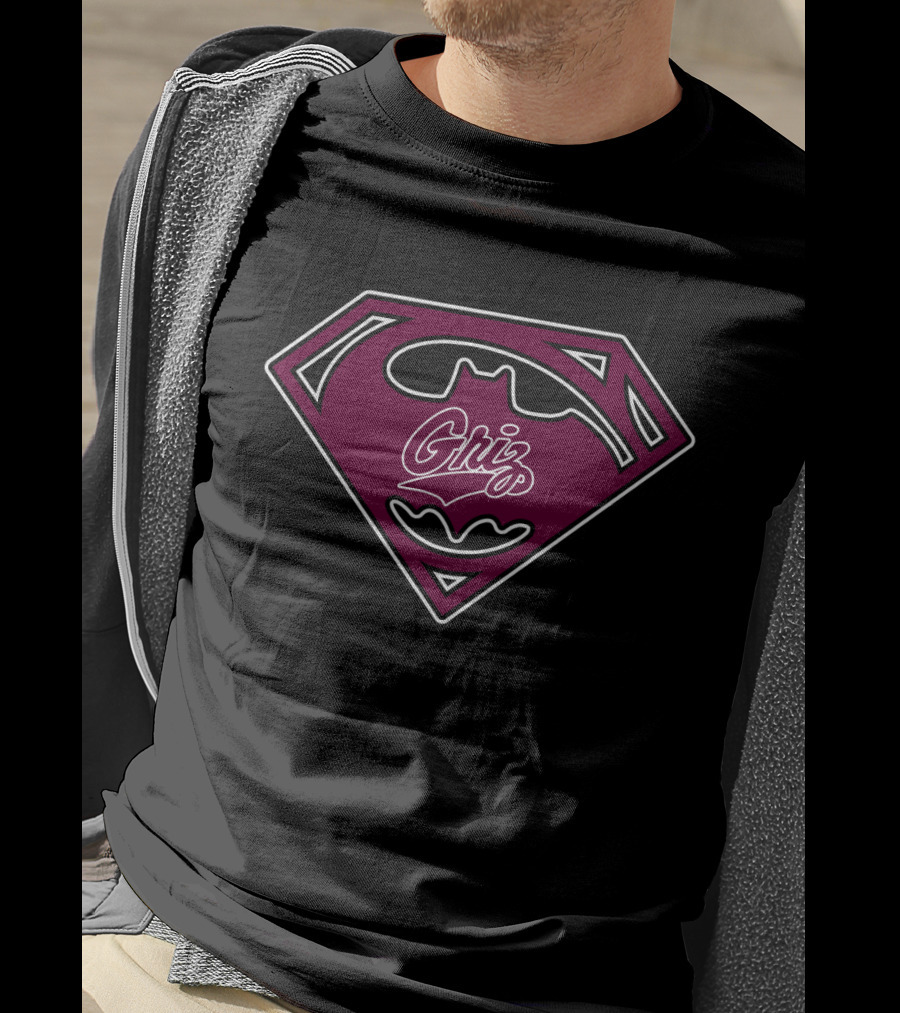 Montana Grizzlies Griz Logo Superman Batman Symbol T-Shirt