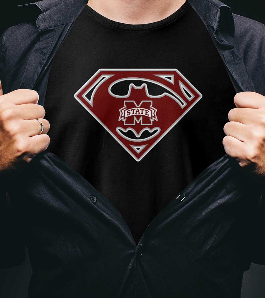 Mississippi State Bulldogs Superman Batman Logo Mashup T-Shirt