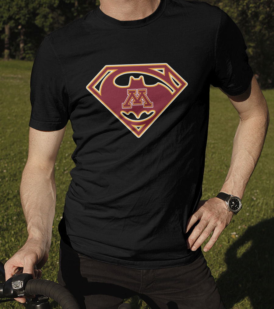 Superman Batman Minnesota Golden Gophers Logo 48 T-Shirt
