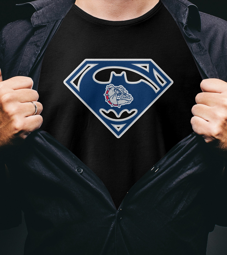 Gonzaga Bulldogs Superman Batman Logo Combo T-Shirt