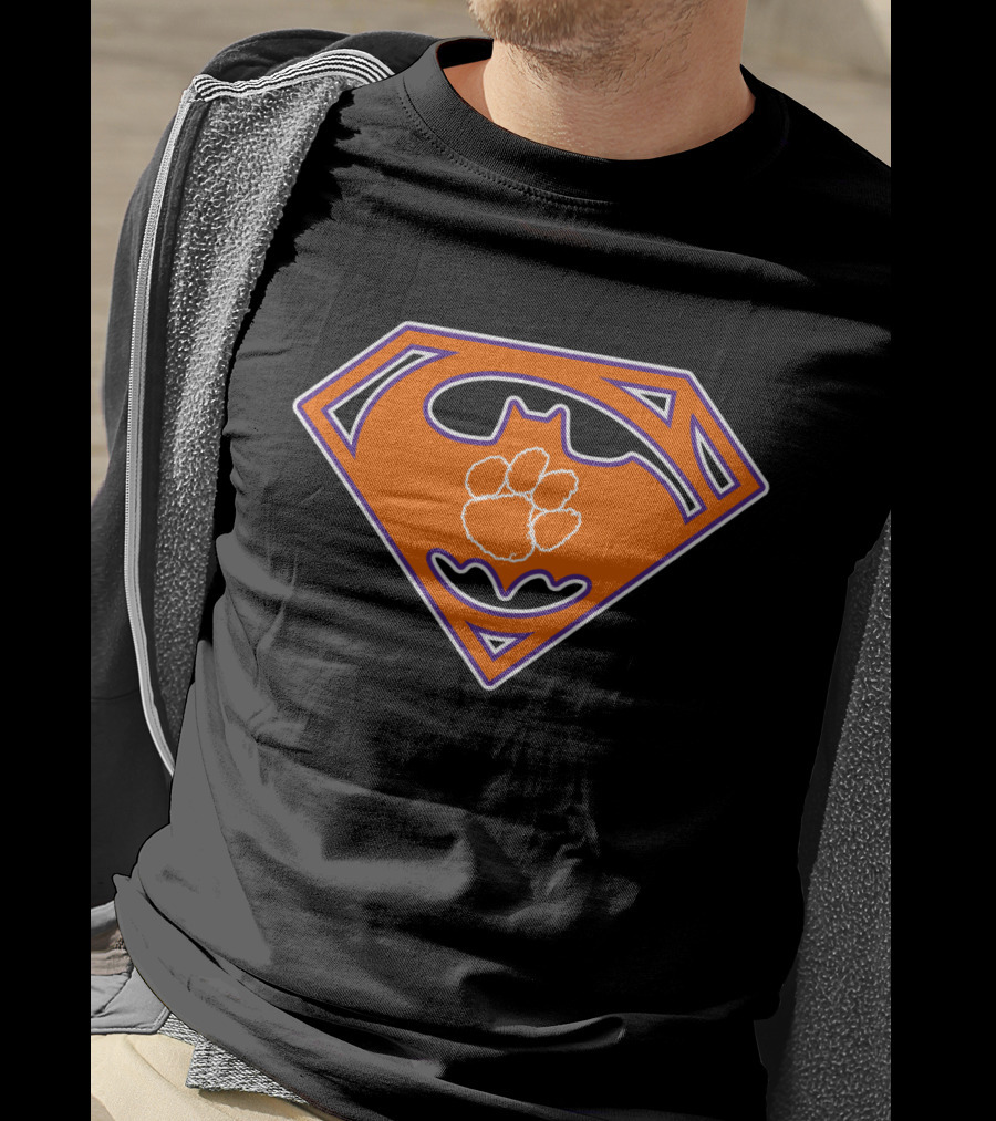 Clemson Tigers Superman Batman T-Shirt