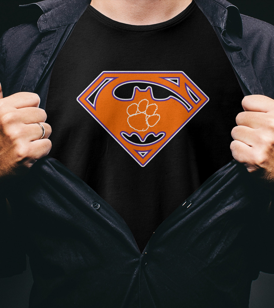 Clemson Tigers Superman Batman T-Shirt