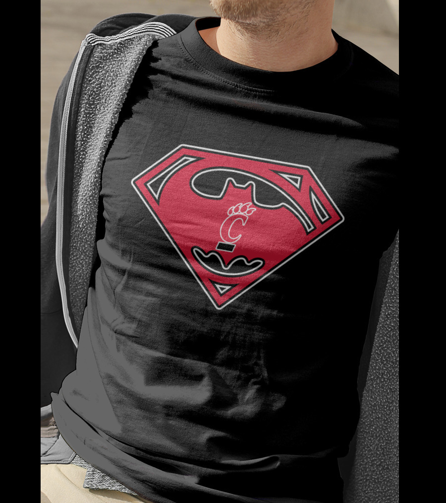 Cincinnati Bearcats Batman Superman Logo Mashup T-Shirt