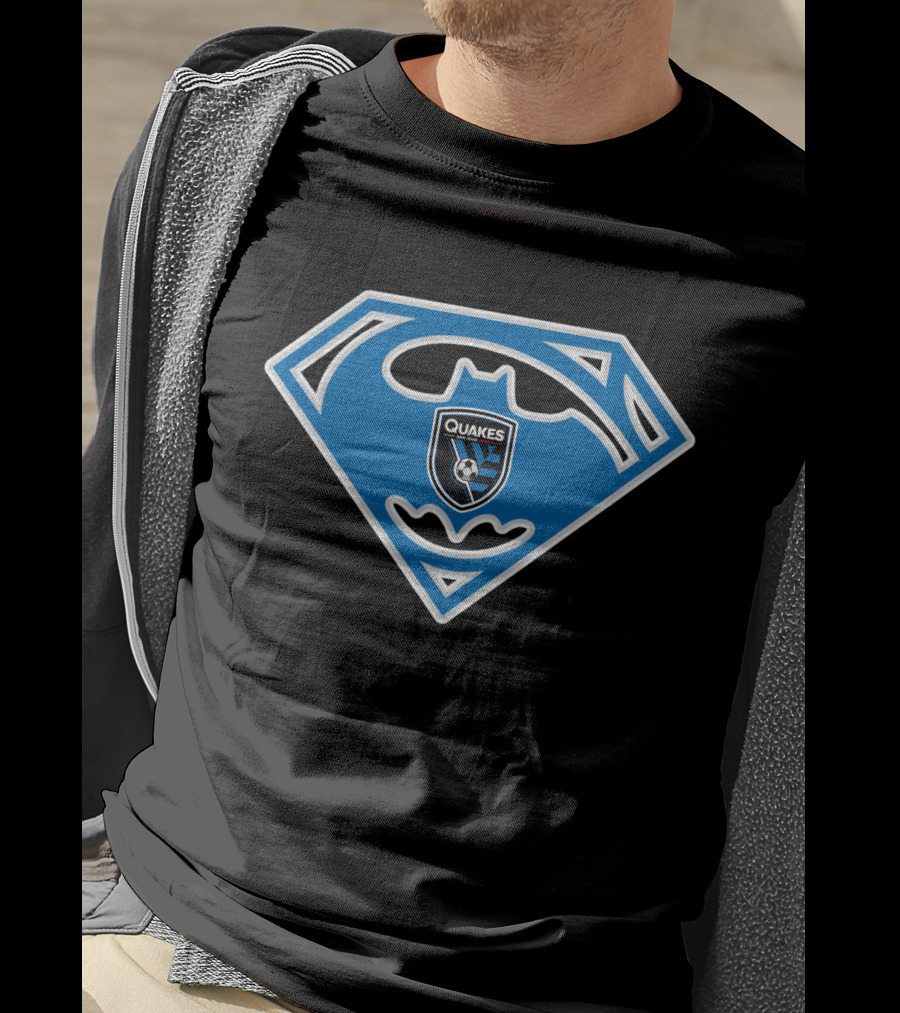 Quakes San Jose Earthquakes Logo In Iconic Superman Batman Shield T-Shirt