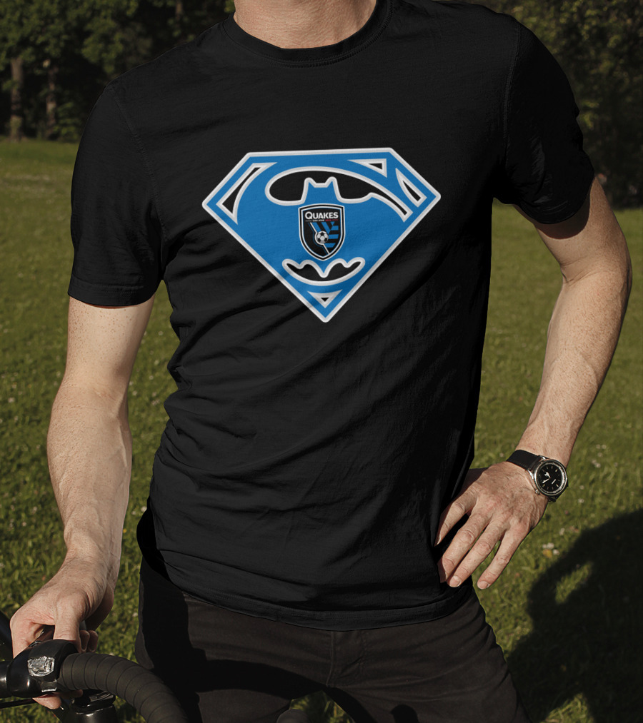 Quakes San Jose Earthquakes Logo In Iconic Superman Batman Shield T-Shirt