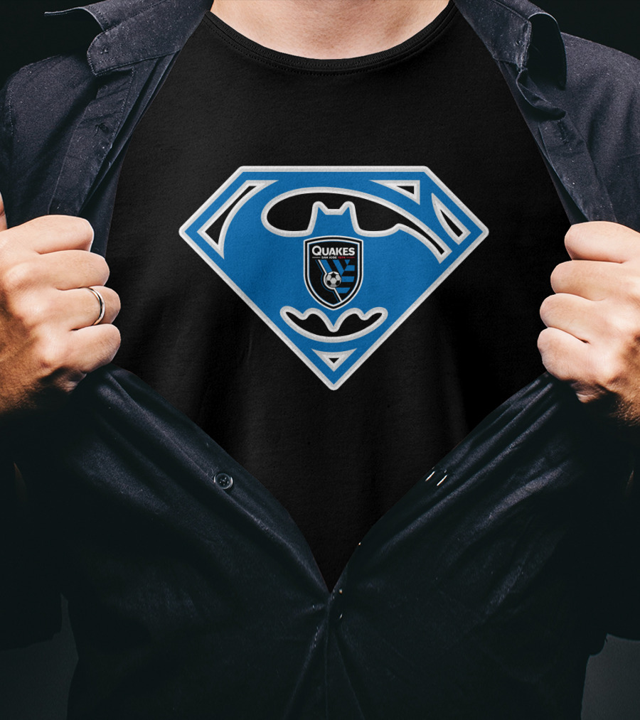 Quakes San Jose Earthquakes Logo In Iconic Superman Batman Shield T-Shirt